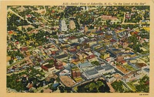 Luftaufnahme von Asheville North Carolina Postkarte - Bild 1 von 2