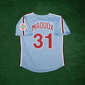 Camiseta deportiva para hombre Garry Maddox 1984 Philadelphia Phillies Cooperstown azul visitante - Imagen 1 de 6