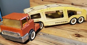 Vintage Structo Auto Hauler Pressed Steel Car Trailer - Picture 1 of 10
