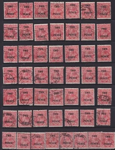 c. 1930 KGV Australia TWO PENCE Black Surcharge on 1 1/2d Red Used Lot x 50 - Picture 1 of 1