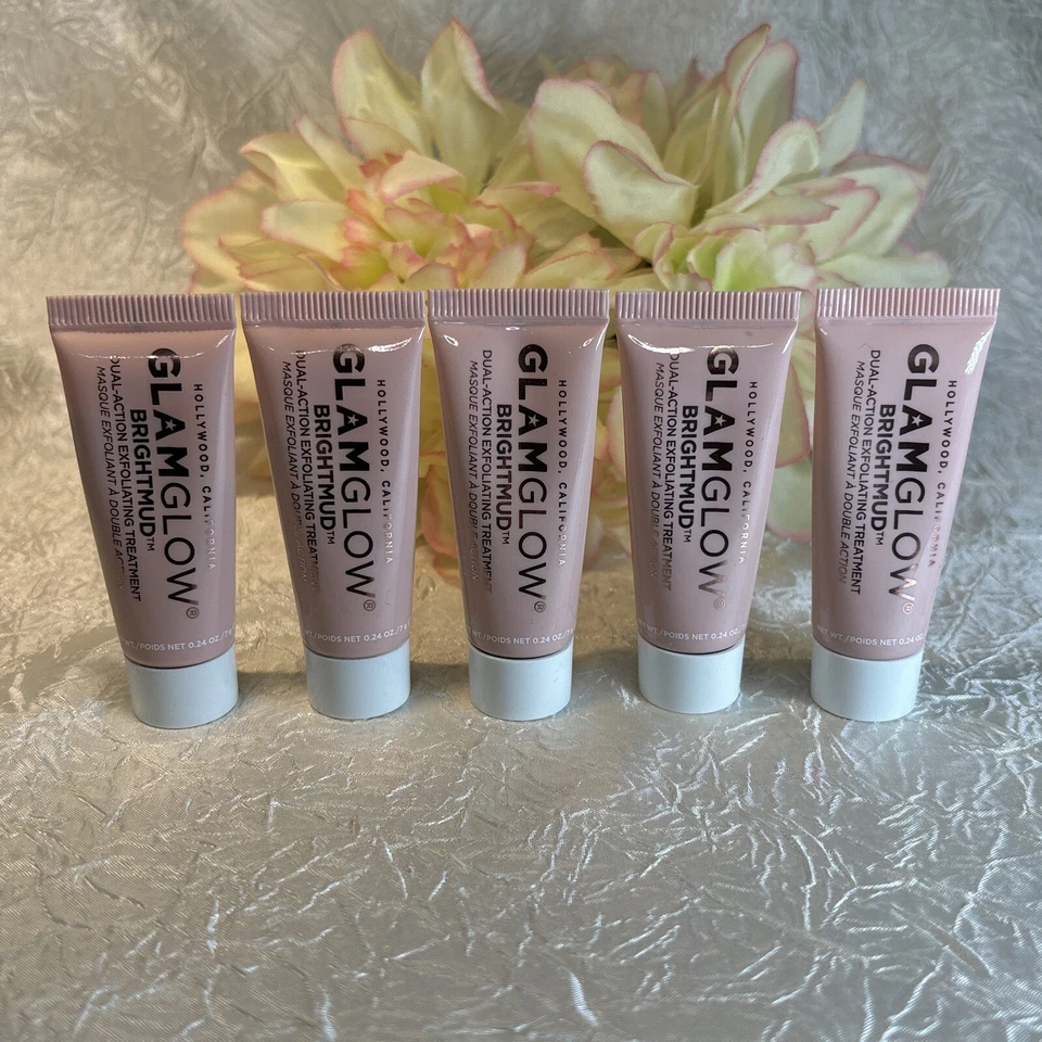 5 x GLAMGLOW BRIGHTMUD Exfoliating Treatment Mask .24 = 1.2oz Sealed Free Ship - Image 1 of 1