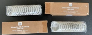 X2 Pottery Barn PB Teen 28 Stck. Klassische Stahl Gardinenringe mit Clips Weiß Neu im Karton - Bild 1 von 6