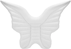 Angel Wings Pool Lounger - Inflatable Floating White Butterfly, Large Fairy Swim - Picture 1 of 7