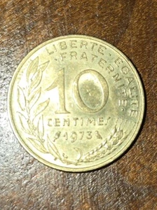1973 France 10 Centimes Collectible Coin, Good Condition Overall - Picture 1 of 2