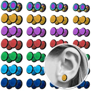 2er Set Fakeplugs Fake Piercing Plug Tunnel Ohrstecker Ohrring 6 8 10 12 mm - Picture 1 of 9