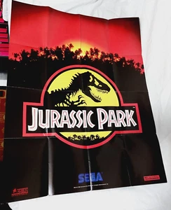 Póster promocional plegable vintage 1992 Sega Genesis Jurassic Park #2 - Imagen 1 de 14