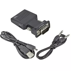 VGA Input To HDMI Output Adapter PC Laptop To HDTV Moniter Projecter Converter D - Picture 1 of 15
