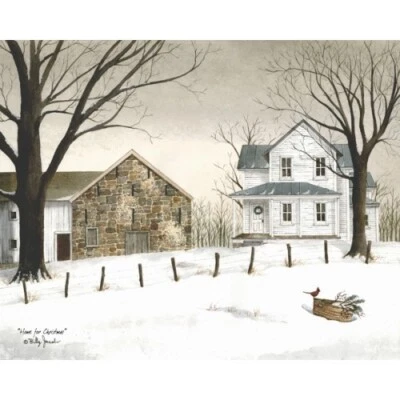 Billy Jacobs HOME FOR CHRISTMAS  8"x10" Canvas Print - Winter Farm - Image 1 of 2