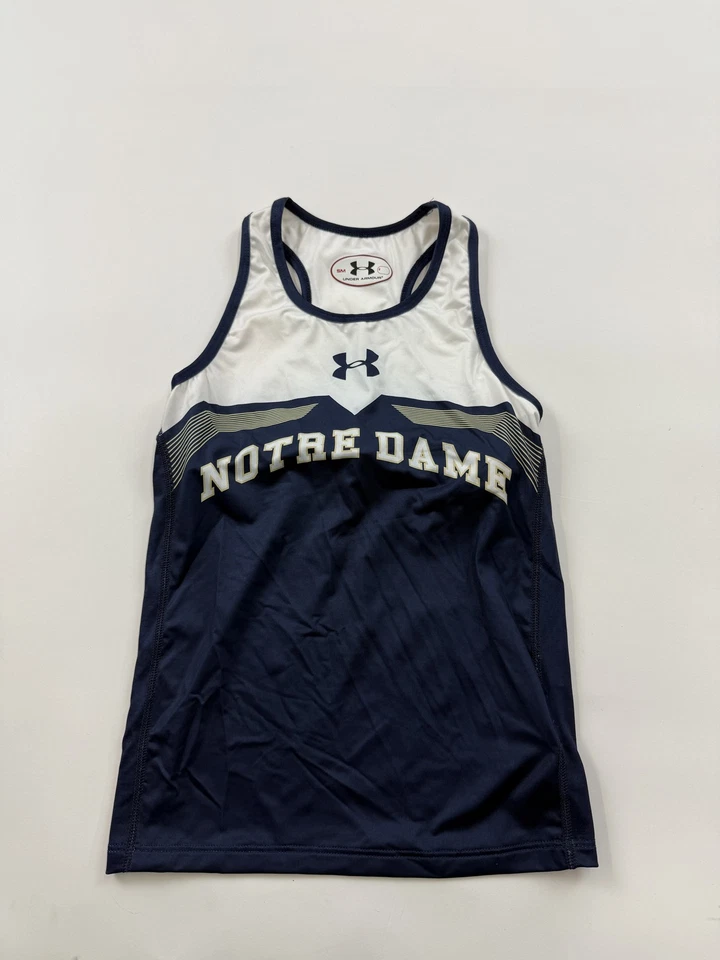 Notre Dame Track Singlet 女式小号衬衫 NCAA 跑步球衣 Under Armour — 第 1/4 张图片