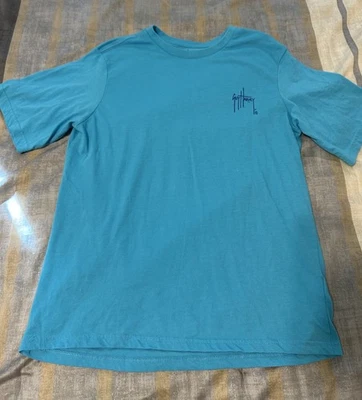 Camiseta de pesca informal azul Harvey Guy usada en excelente estado - talla juvenil XL Foto 1 de 4