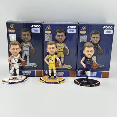 LUKA DONCIC LAKERS FOCO 5" MINI BOBBLEHEAD SET HOME AWAY CITY ONLY 240 EXCLUSIVE