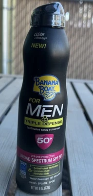 Protector solar en spray Banana Boat Men Triple Defense FPS 50 6 OZ Foto 1 de 2