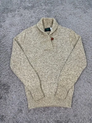 REI 毛衣女式中号 Peak Value Ragg 羊毛披肩领复古 70 年代美国制造 — 第 1/4 张图片