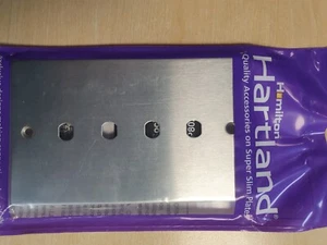 Hamilton Hartland slim Plate 4g dimmer cover plate 76 (4 x Dimmer Hole) satin - Picture 1 of 1