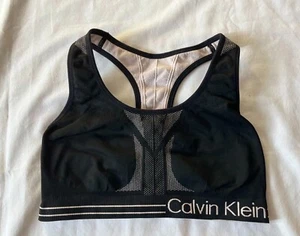 Calvin Klein Performance Reversible Sports Bra Nude/Black Size M - Picture 1 of 10