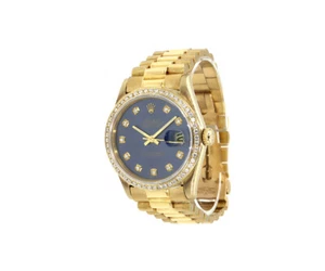 1989 Rolex Datejust 16018, 36mm, Aftermarket Blue Dial & Diam Bezel, 18K W/ Box - Picture 1 of 7