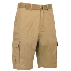 Men’s Cargo Shorts Stretch Lightweight Cotton Twill Multi Pockets Belted Short - Picture 1 of 14