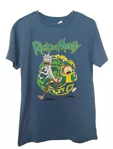 Camiseta Rick And Morty Para Hombre Azul Manga Corta Gráfica Pequeña - Imagen 1 de 3