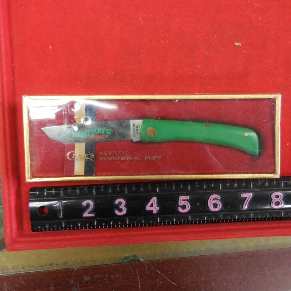 CASE XX USA KENTUCKY BICENTENNIAL GREEN SODBUSTER KNIFE G137 MINT