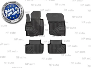 NEW LHD BLACK RUBBER FLOOR MATS ALL WEATHER FOR CITROEN C4 AIRCROSS 2012-2017 - Picture 1 of 6