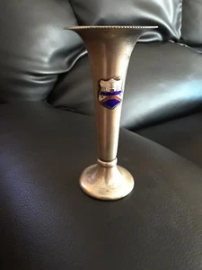 Silber Vintage Trompetenvase Wappen 4" hoch - Bild 1 von 4