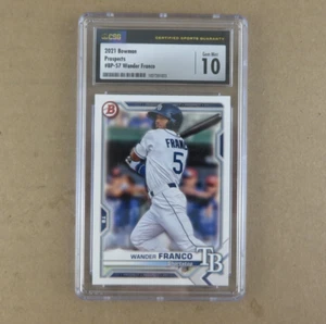 WANDER FRANCO CSG/CGC Graded 10 GEM MINT 2021 Bowman Prospects #BP-57 - Picture 1 of 1