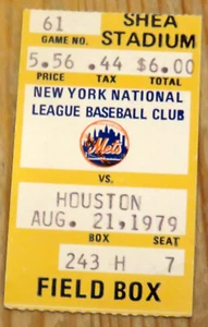 8/21/79 METS/ASTROS TICKET STUB-PROTESTED GM-J. LEONARD CONTROVERSY-SHEA...READ - Picture 1 of 1