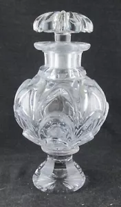 FREESHIP ANTIQUE 19TH CENTURY BLOWN LEAD FLINT GLASS COLOGNE BOTTLE FRENCH 7IN - Picture 1 of 8