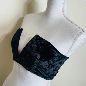 Rehab Sexy Women Bustier WIRED Velvet Tube With Deep V Cut, Black, Small - Picture 1 of 8