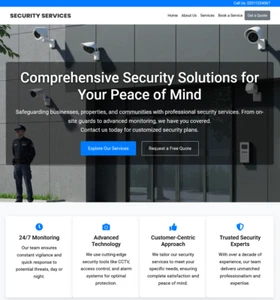 Sitio web empresarial de servicios de seguridad a la venta | Plataforma profesional lista para usar - Imagen 1 de 4