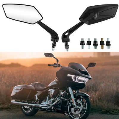 Motorcycle Mirrors Black For Harley Road Glide King Street Glide Touring Softail Foto 1 de 4