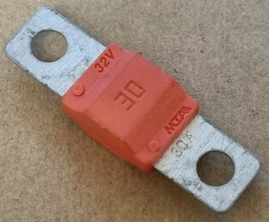 30 Amp 30A 12V 24V 32V DC Midi Fuse M5 bolt holes Many applications. - Picture 1 of 1