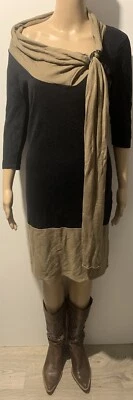 Miss Sixty Ladies Knitted Jumper Dress With Scarf Attached Size Medium — 第 1/4 张图片