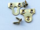 PICTURE FRAME HANGING PLATES 25MM SCREWS OPTIONAL HOOKS HANGERS BRASS PLATED