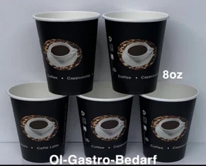 300 Coffee TO GO Becher Schwarz 200 ml Kaffeebecher Pappbecher Coffeebecher - Bild 1 von 2