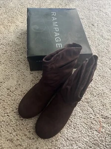 New Rampage Boots Women’s Size 9M BECKETT Brown Faux Suede Ankle Boot NIB RW6510 - Picture 1 of 8
