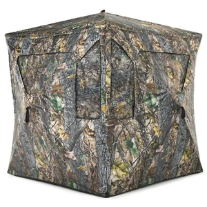 3 Person Portable Hunting Blind Pop-Up Ground Tent w/ Gun Ports & Carrying Bag - Picture 1 of 10