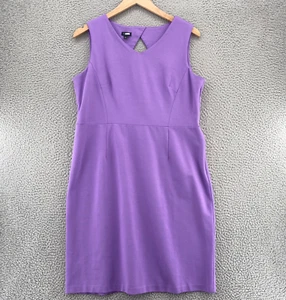 Talbots Dress Women 16 Purple Sheath Keyhole Back Ponte Knit Stretch Knee Length - Picture 1 of 11