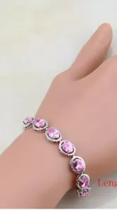 PULSERA CON ZIRCONITAS COLOR ROSA. - Foto 1 di 1