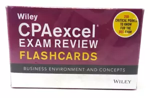 Wiley CPAexcel Exam Review Flashcards: BUSINESS ENVIRONMENT and CONCEPTS SEALED - Picture 1 of 3
