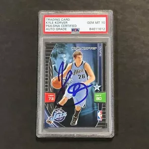 2009-10 Adrenalyn XL #166 Kyle Korver Signed Card AUTO 10 PSA Slabbed Jazz - Picture 1 of 2
