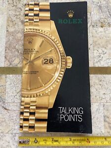 Vintage Rolex brochure "Talking Points"  Circa 1982 SELLING AT NO RESERVE!!!