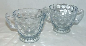 Anchor Hocking BUBBLE BLUE *CREAMER & SUGAR* - Picture 1 of 1
