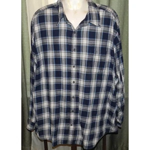Foundry Men's size 2XLT cotton plaid buttoned shirt long sleeved front pocket - Picture 1 of 6