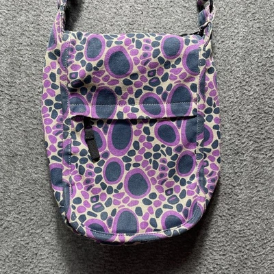 KAVU Purple Navy Brown Pebble Crossbody Shoulder Messenger Bag Canvas Hiking - Image 1 of 4