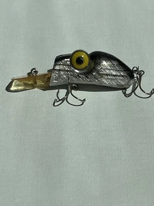 Rabble Rouser Roo-Tur esca da pesca subacquea acqua dolce argento nero 3" vintage - Foto 1 di 9