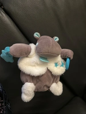 DOUDOU PELUCHE HIPPOPOTAME éveil étoile BABY NAT BABYNAT bleu crème gris D&C - Photo 1/4