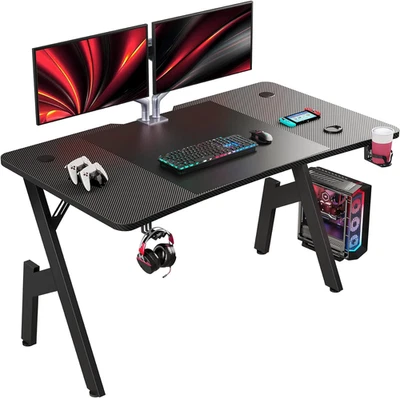 Scrivania Gaming Ergonomica, 120 X 60 Cm Tavolo Da Computer, Scrivania Gamer Con - Immagine 1 di 4