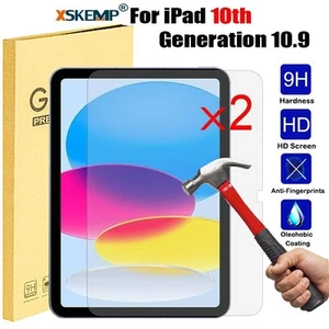 2PACK For iPad 10th 9th 8th 7th 6 5th Air Pro Tempered Glass Screen Protector 9H - Picture 1 of 30
