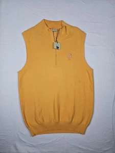 Maglione pullover Donald Ross 1/4 zip gilet casual lounge arancione M uccellino chiave club - Foto 1 di 6